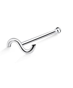 S Silver Bone Nose Stud NSKD-381